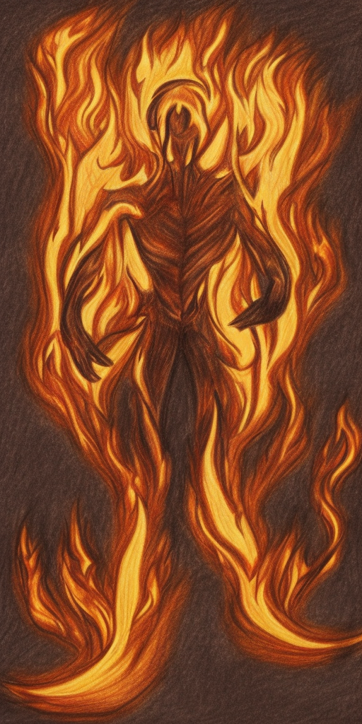 a drawing of Burning from the inside