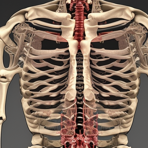 subwoofer inside human ribs skeleton 