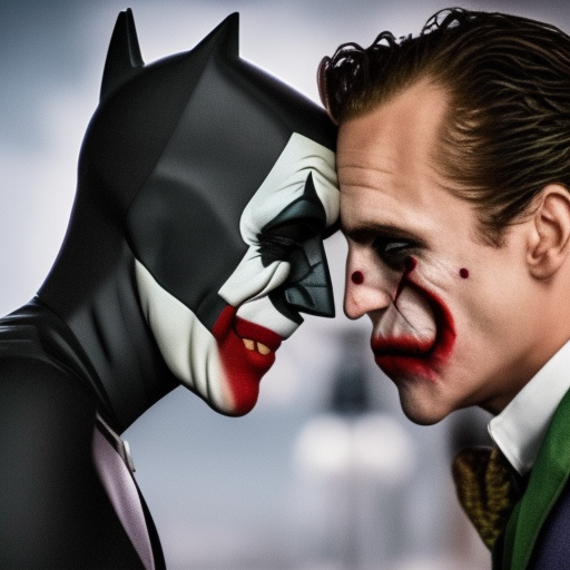 The Joker kissing batman