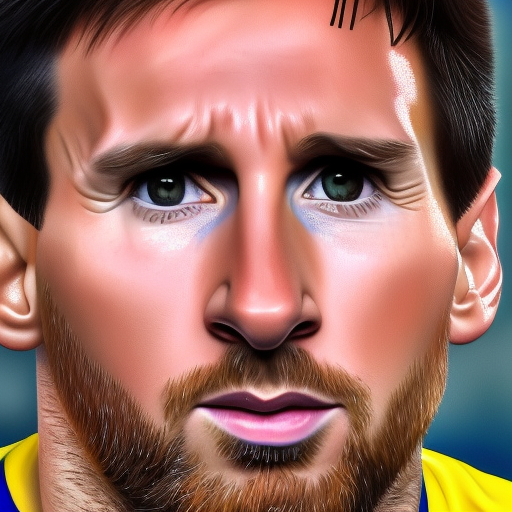 up-close detailed portrait of Lionel Messi, 4k, highly detailed