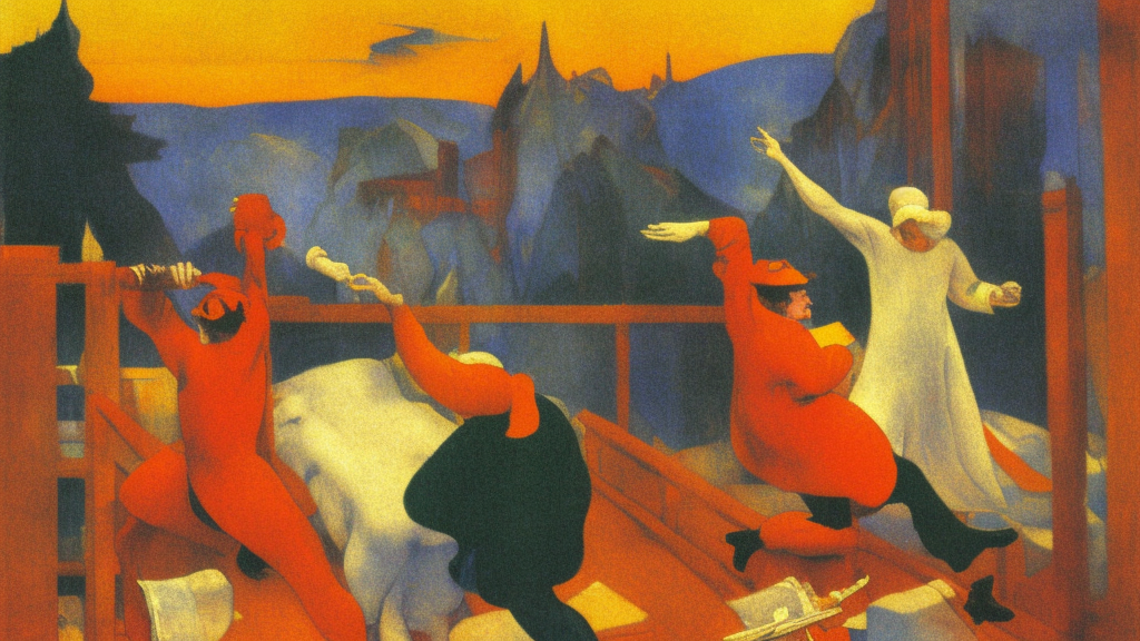 the postman waking someone up well before the sunrise to tell him he won the lottery again, glowing with silver light, cel - shaded, painting by franz marc, by jean - leon gerome, by winsor mccay, today's featured photograph, 1 6 k