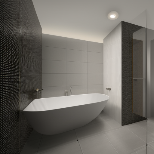 bathroom, modern, shower bath, ceramic tiles, mirror, render, architecture, interior design