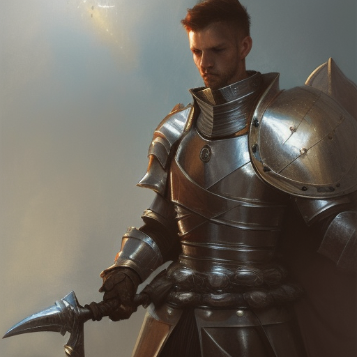 male battlemage in armor, short hair, knight, magician, trending on artstation, sharp focus, studio photo, intricate details, highly detailed, by greg rutkowski