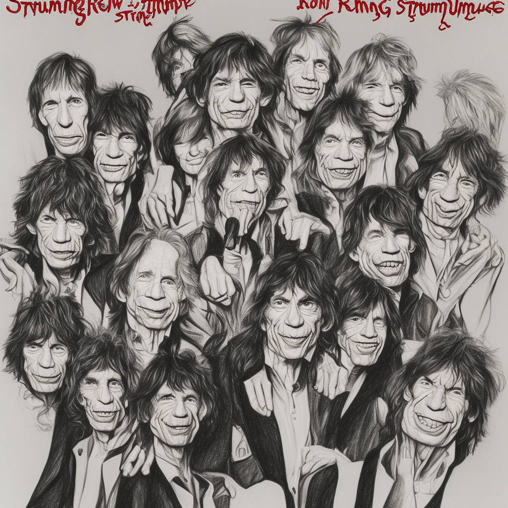 a drawing of a Rolling Stones - Strumpf CD