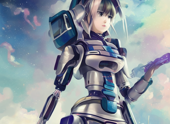anime girl in futuristic space suit, dynamic composition, motion, ultra-detailed, incredibly detailed, a lot of details, amazing fine details and brush strokes, colorful and grayish palette, smooth, HD semirealistic anime CG concept art digital painting, watercolor oil painting of Clean and detailed post-cyberpunk sci-fi close-up schoolgirl in asian city in style of cytus and deemo, blue flame, relaxing, calm and mysterious vibes,, by a Chinese artist at ArtStation, by Huang Guangjian, Fenghua Zhong, Ruan Jia, Xin Jin and Wei Chang. Realistic artwork of a Chinese videogame, gradients, gentle an harmonic grayish colors. set in half-life 2, Matrix, GITS, Blade Runner, Neotokyo Source, Syndicate(2012), dynamic composition, beautiful with eerie vibes, very inspirational, very stylish, with gradients, surrealistic, dystopia, postapocalyptic vibes, depth of field, mist, rich cinematic atmosphere, perfect digital art, mystical journey in strange world