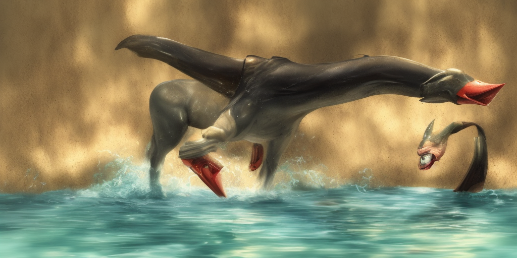a artstation of a Drowning animal