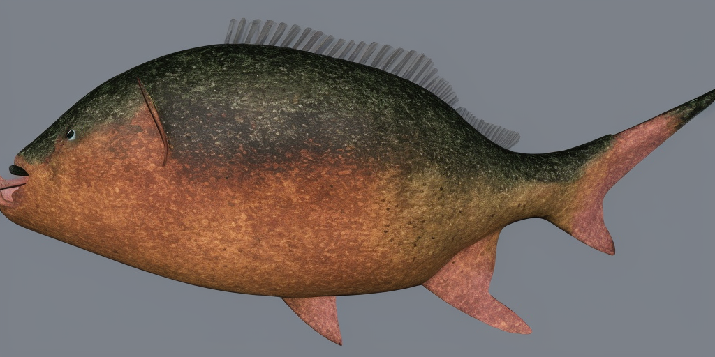 a 3d rendering of a Burning fish