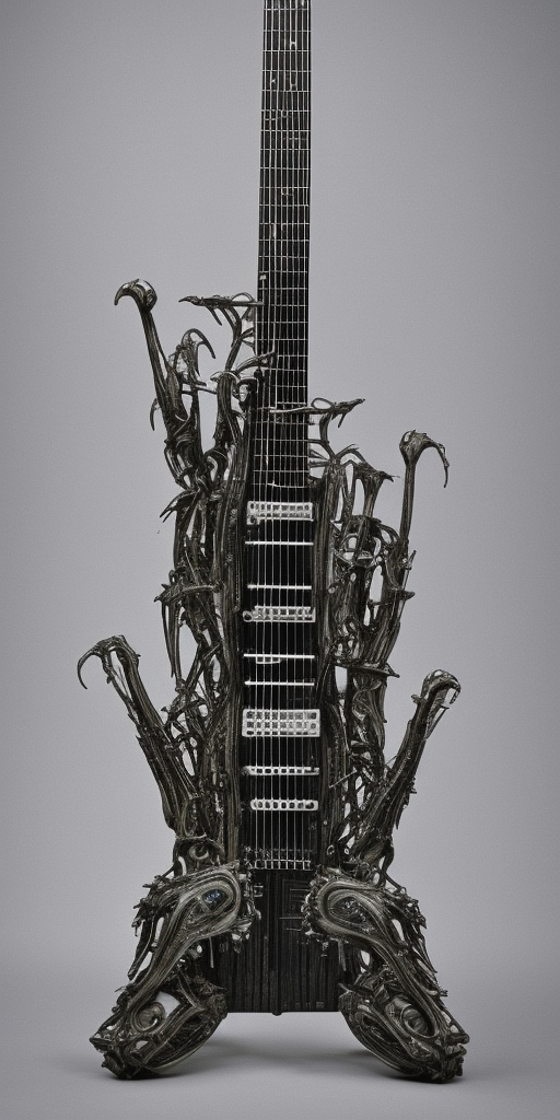 a H.R. Giger of a Guitar Transformer
