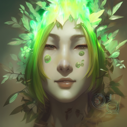 A realistic anime portrait of a handsome fat dryad with glowing green eyes and tree bark skin wearing clothes made of leaves, digital painting, by Stanley Artgerm Lau, Sakimichan, WLOP and Rossdraws, digtial painting, trending on ArtStation, SFW version