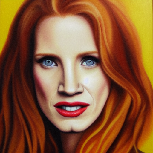 Jessica Chastain oil painting on canvas