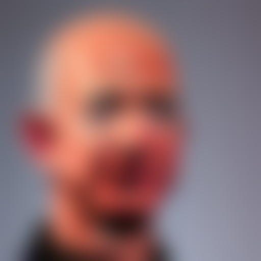 jeff bezos with horns on his head, detailed