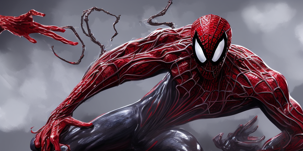 a artstation of Carnage Venom Spiderman
