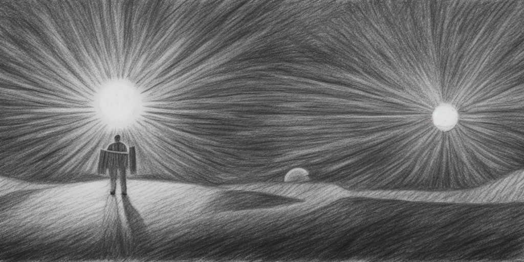 a drawing of At the end of the sun