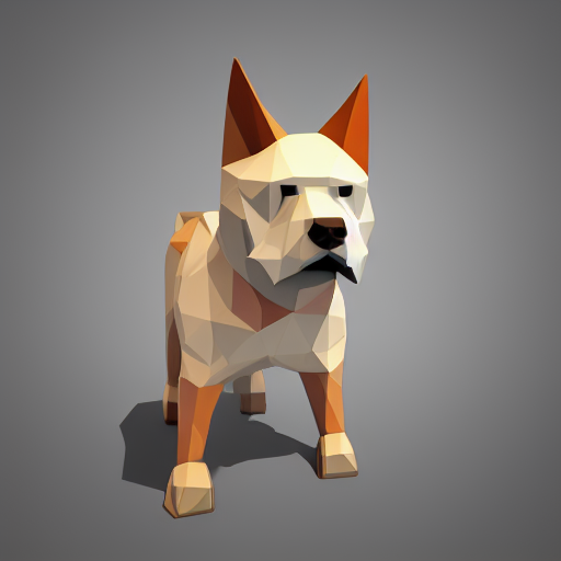 low poly mine dog, unreal engine, 4k render