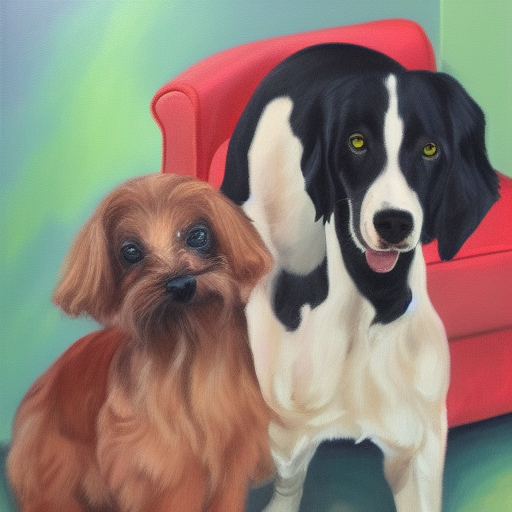 Oil painting of Ellie’s perfect pets 