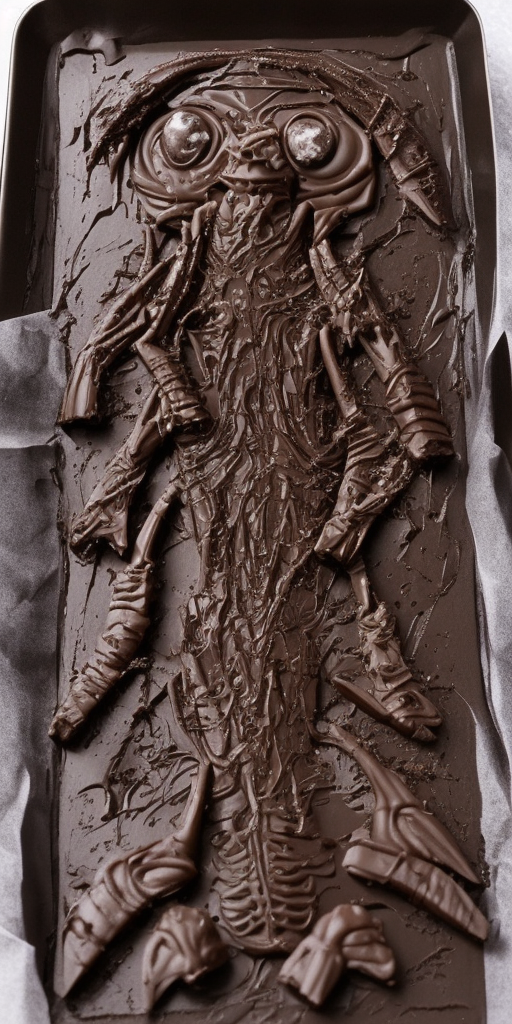 a H.R. Giger of Gingerbread chocolate 