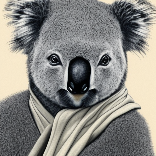 very detailed koala jedi portrait illustration