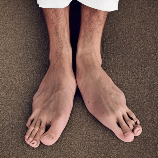 male model with bare feet instead of hands