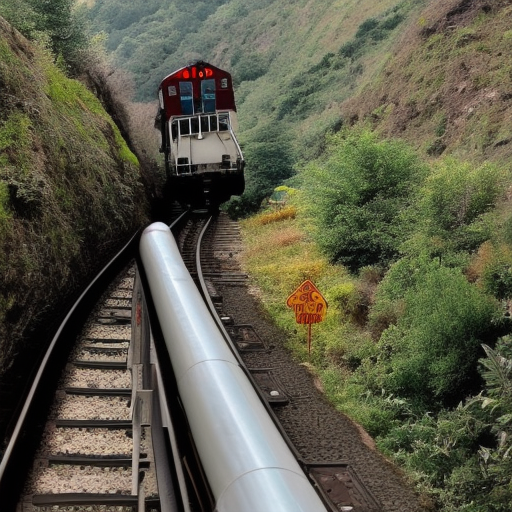 train climbing hill