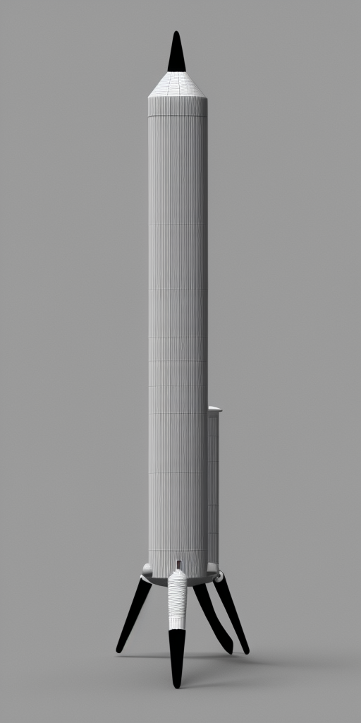 a 3d rendering  of a Rocket Microphone Transformer