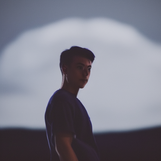 Moon in the background of a cloudy night ultra-realistic portrait cinematic lighting 80mm lens, 8k, photography bokeh