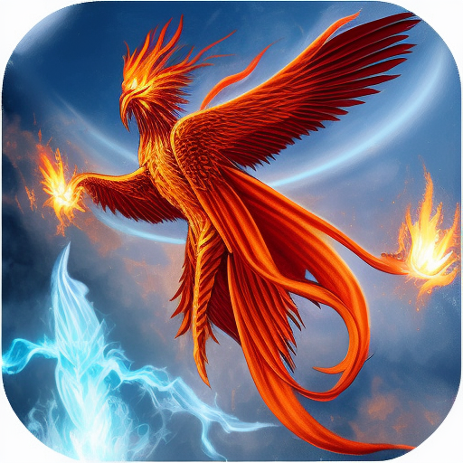 humanoid phoenix fire wizard living