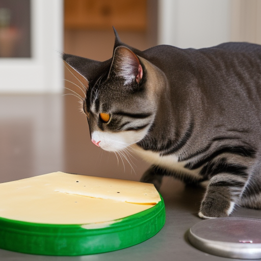 the cat eating the cheese