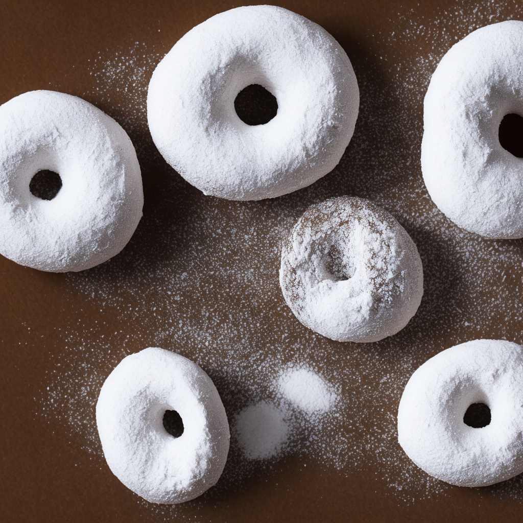 a delicious powdered donut, 8k, realistic lighting, highly detailed, photograph
