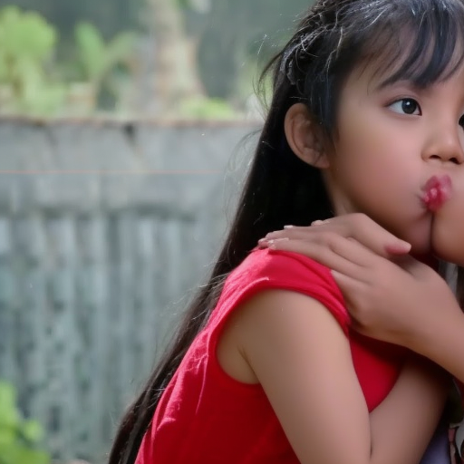 two Little actress malay girl passion kissing in movie 