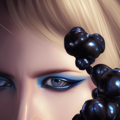 portrait of a confident and mature looking northern blond lady in black ballgag, beautiful blue eyes and red lips, art by artgerm and greg rutkowski and magali villeneuve, highly detailed, digital painting, trending on artstation, concept art, sharp focus, illustration