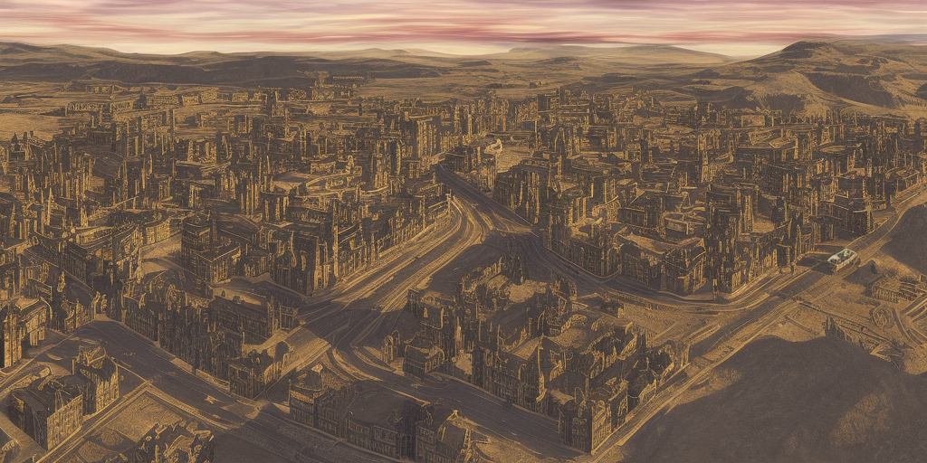 a 3d rendering of Black Gold City of Edinburgh