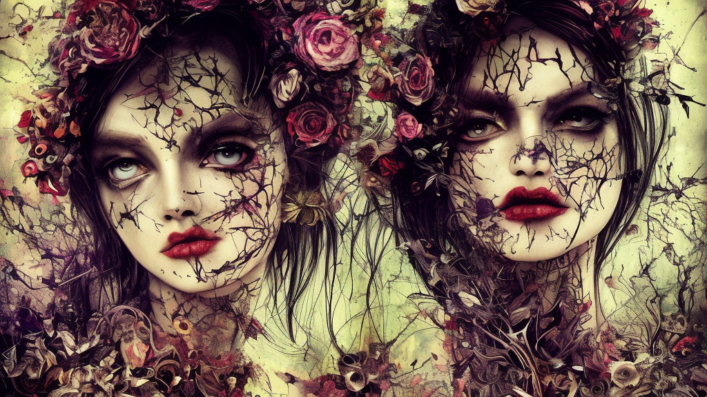 gothic hybrid cyborg girl of flowers and jewelry cybor clothes shaping love!, freedom fighter, eerie, cinematic, epic, 8 k, ultra realistic,. | a psychedelic, illustration by albrecht durer, concept art in style of carne griffiths artwork by xsullo. | backround of beautiful floweres floatingby elson, peter kemp, peter
