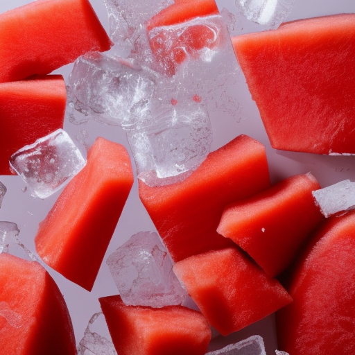 watermelon, ice, freeze, splash, liquid