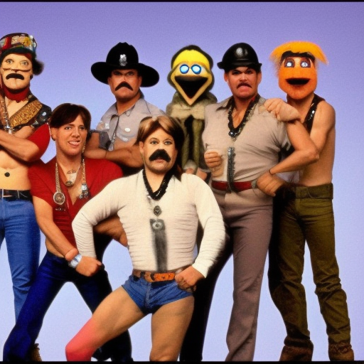  the village people as babies in the style of muppets 