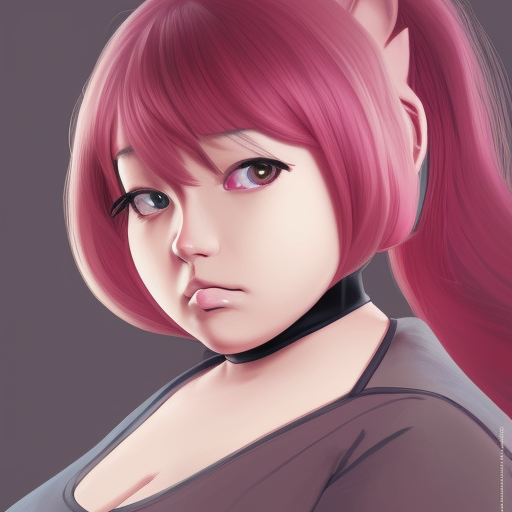 portrait, curvy, chubby, anthro cat woman, long pink hair, cute, female anthro character, highly detailed, digital painting, concept art, smooth, sharp focus, illustration, fine details portrait, anime masterpiece by Studio Ghibli. illustration, sharp high-quality anime illustration in style of Ghibli, Ilya Kuvshinov, Artgerm