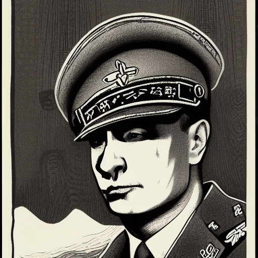 Putin starring in saving private Ryan Ukiyo-e Japanese woodblock black and white pencil illustration high quality