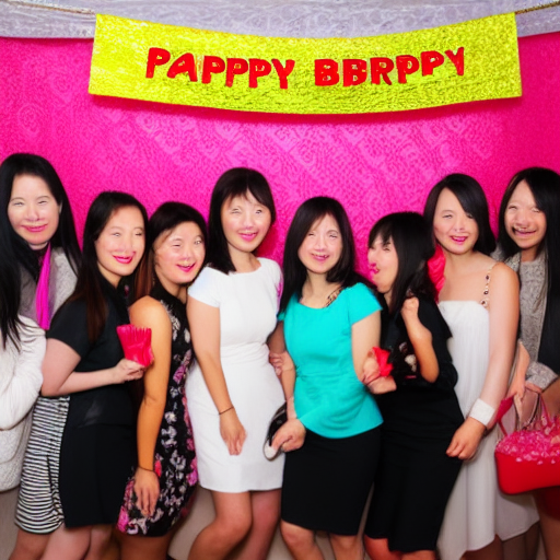 Asian woman birthday party
