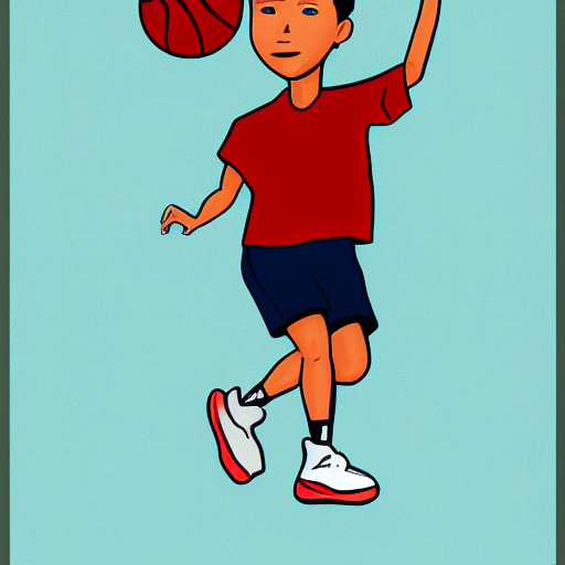basketball art boy asian