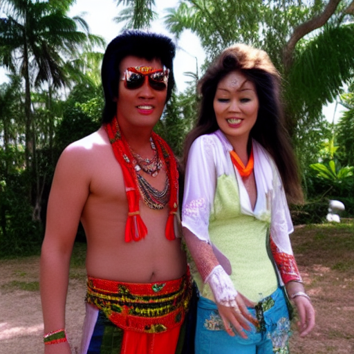 malaysian elvis and white hippie woman