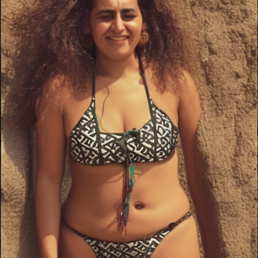 Moroccan woman wearing pikini, realistic picture