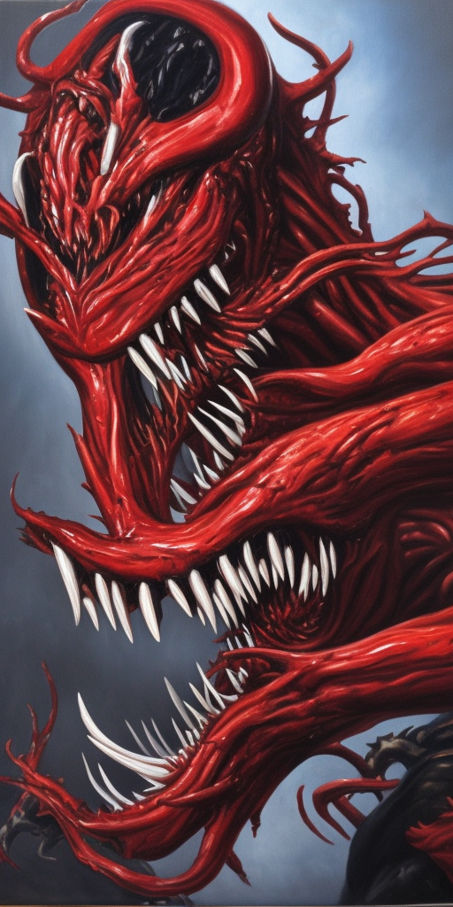 a oil painting of Carnage Venom
