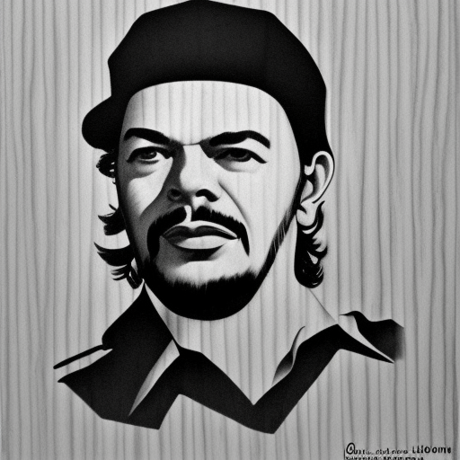 che guevarra, black and white pencil illustration, high quality