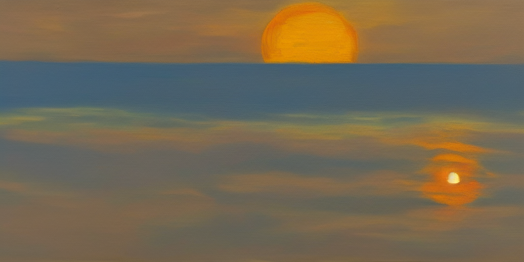 a oil painting of At the end of the sun