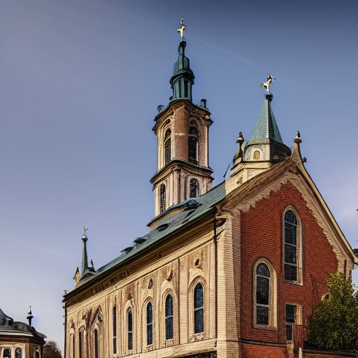 a large blue building with a steeple on top of it, on a hill, a flemish baroque by karl stauffer - bern, unsplash, heidelberg school, panorama, wimmelbilder, romanesque, danube school, pixabay contest winner