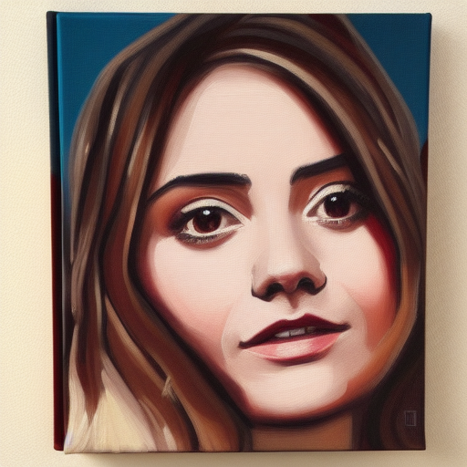 Jenna coleman wolf oil painting on canvas