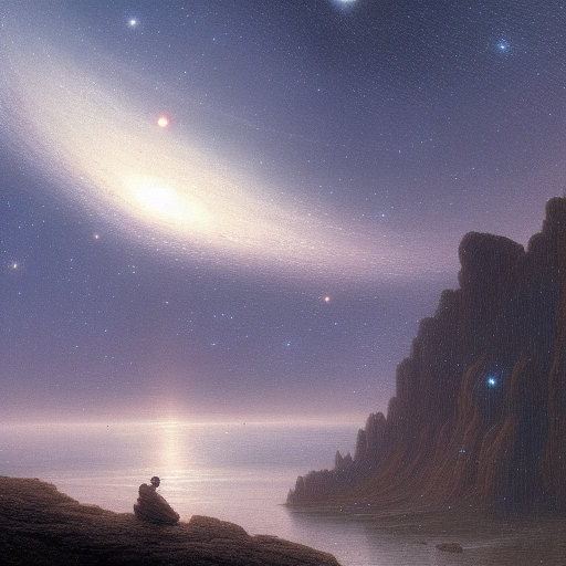 A dream of a distant galaxy, by Caspar David Friedrich, matte painting trending on artstation HQ