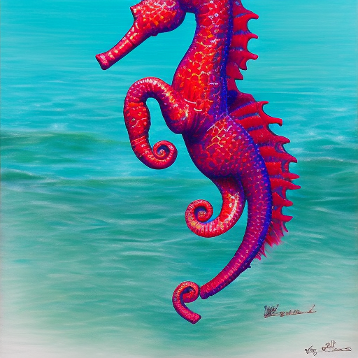 warrior rides seahorse, ocean waves, photorealism