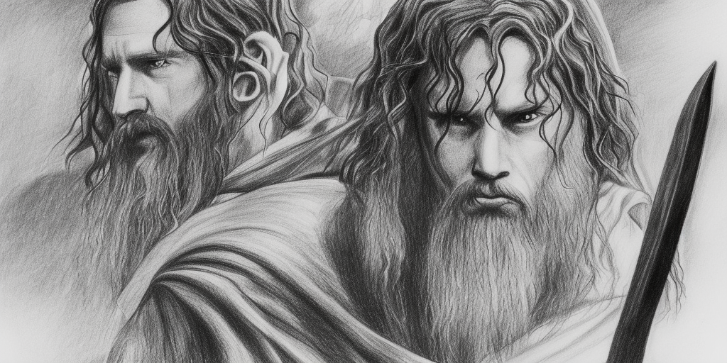 a drawing of The Lord of the Rings
