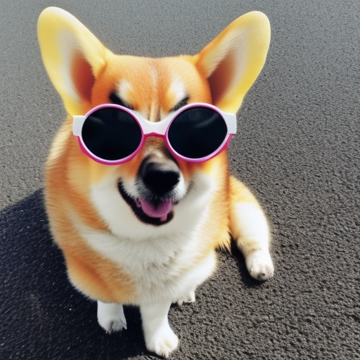 cute corgie with sunglasses