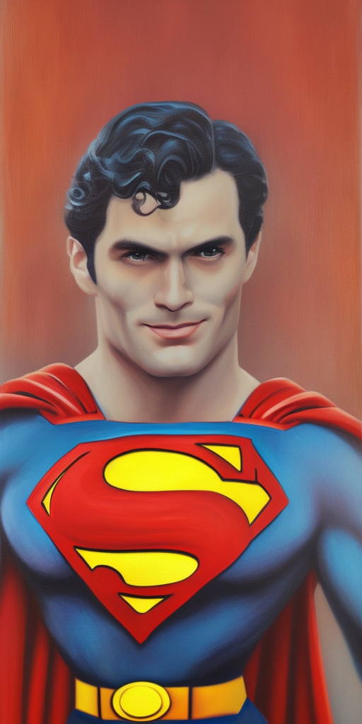 superman ultra-realistic portrait cinematic lighting 80mm lens, 8k, photography bokeh oil painting on canvas